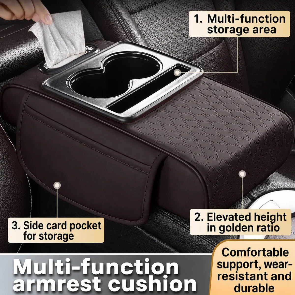 Car Armrest Console Cushion